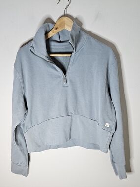 Vuori Sedona Half-Zip French Sweatshirt Terry Knit Pullover Gray Blue Women's L